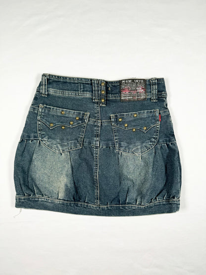 Bubble Denim Mini Skirt