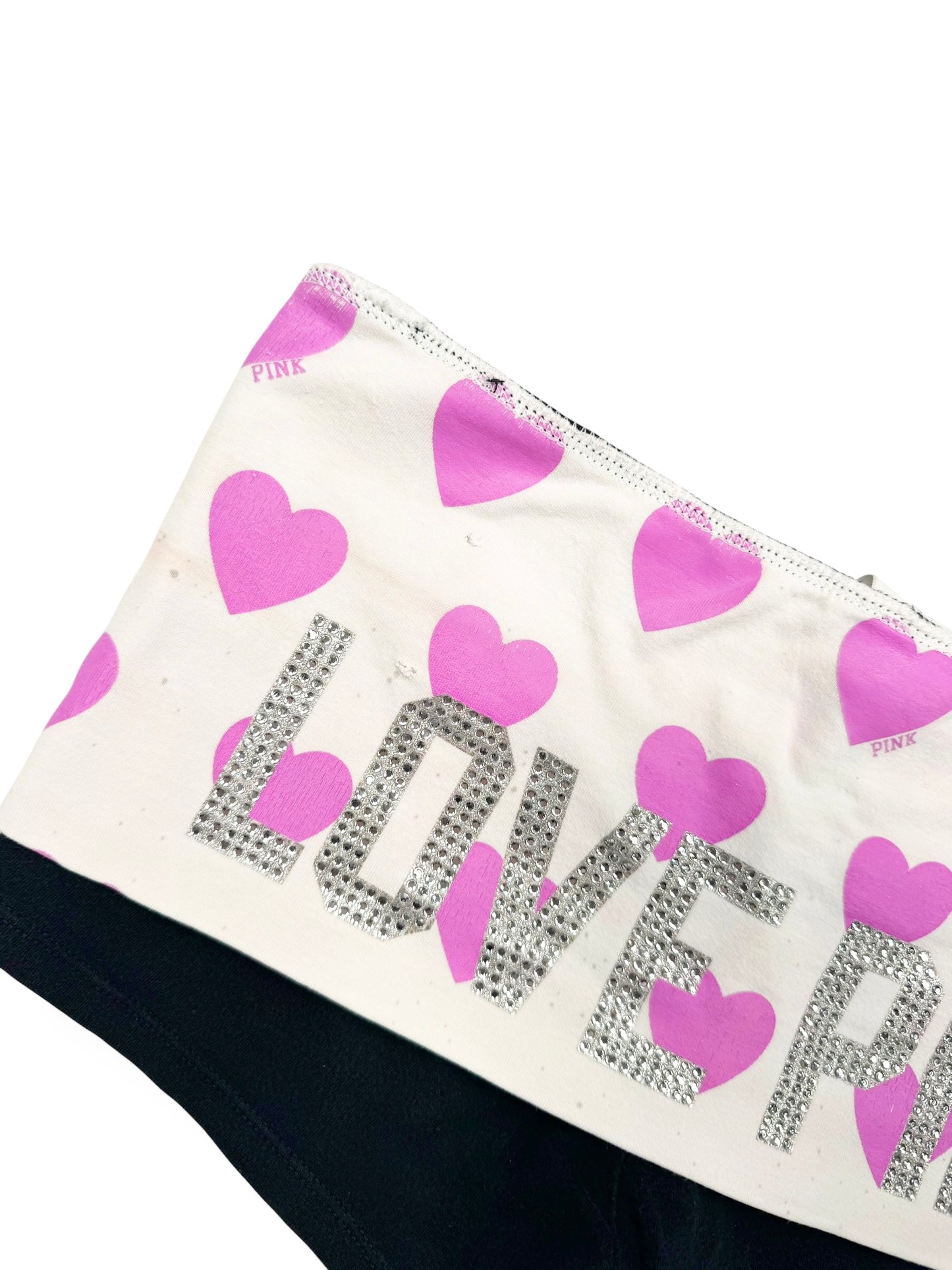 PINK Heart Fold Over Waistband Shorts ♡ S