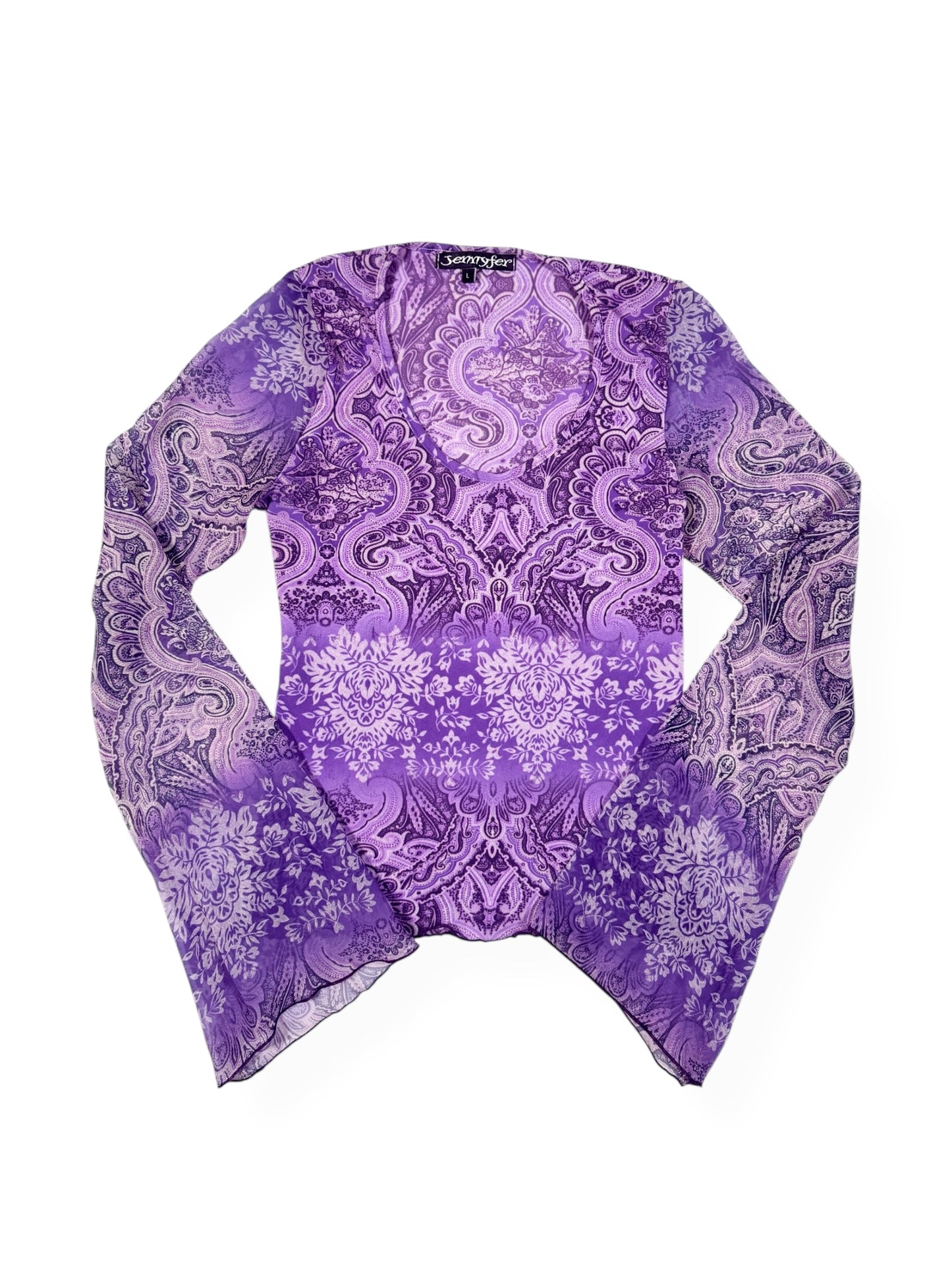 Jennyfer Purple Bell Sleeve Top ♡ Size S