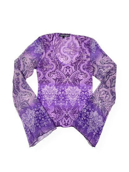 Jennyfer Purple Bell Sleeve Top ♡ Size S