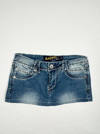 Angels Denim Studded Mini Skirt ♡ Size XS