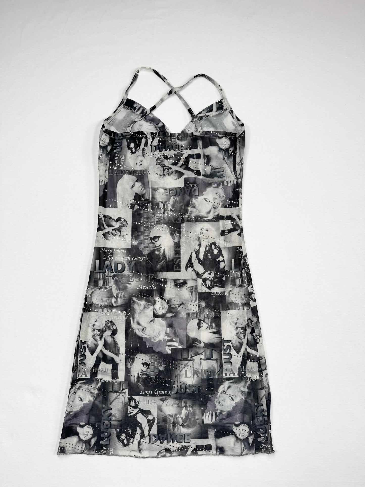 Lady Gaga Print Micromesh Dress ♡ XS