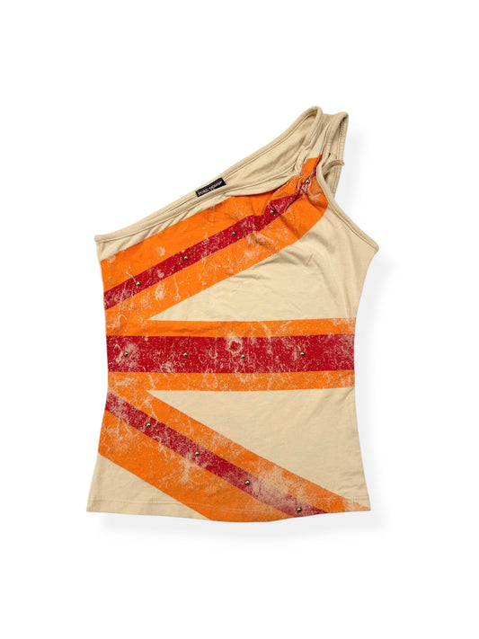 One Shoulder Union Jack Tank ♡  S