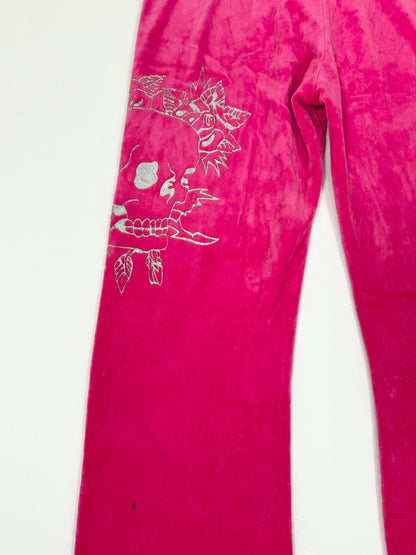 Ed Hardy Pink Velour Trackpants ♡ S/M