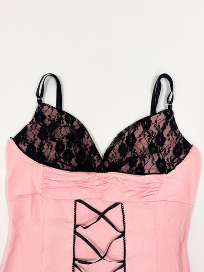 Lipservice Pink Corset Cami ♡ ♡