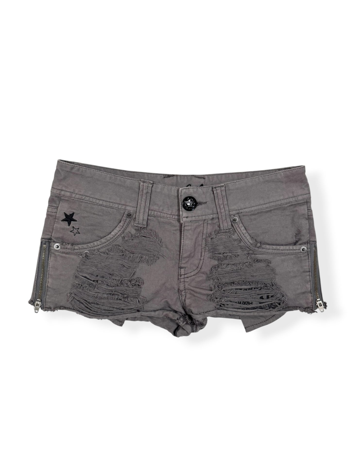 Grey Distressed Mini Shorts ♡ Size XS