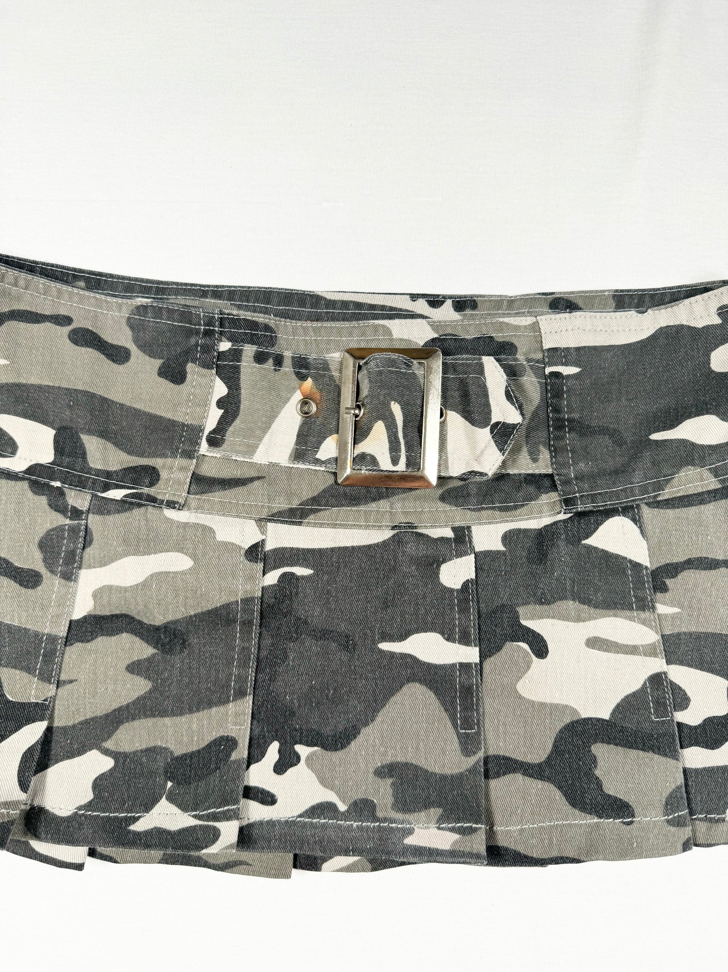 Camo Pleated Micro Skirt