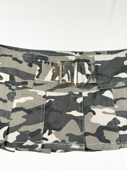 Camo Pleated Micro Skirt