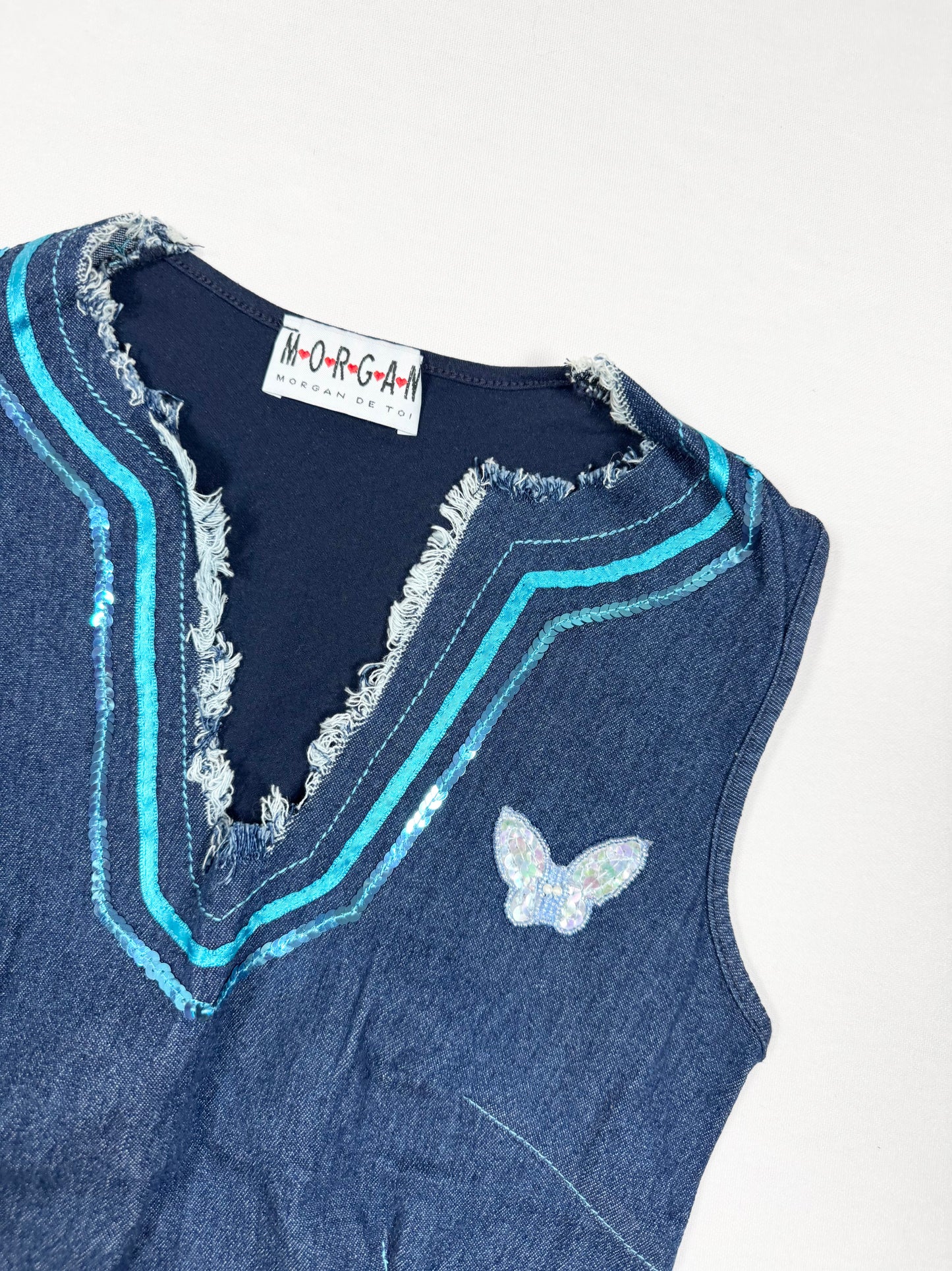 Morgan De Toi Denim Butterfly Tank ♡ Size XS