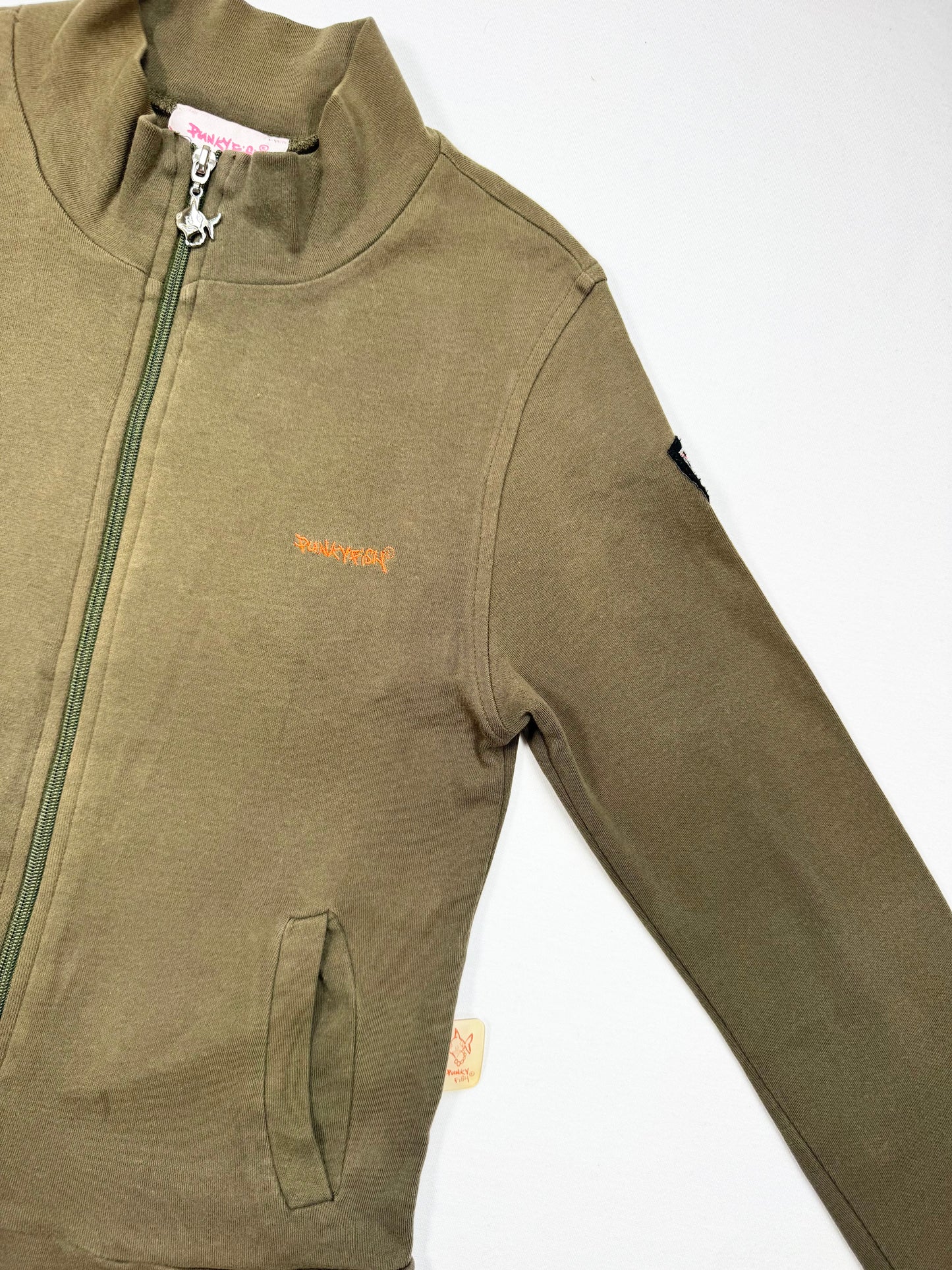Punky Fish Patch Khaki Zip Up ♡ S