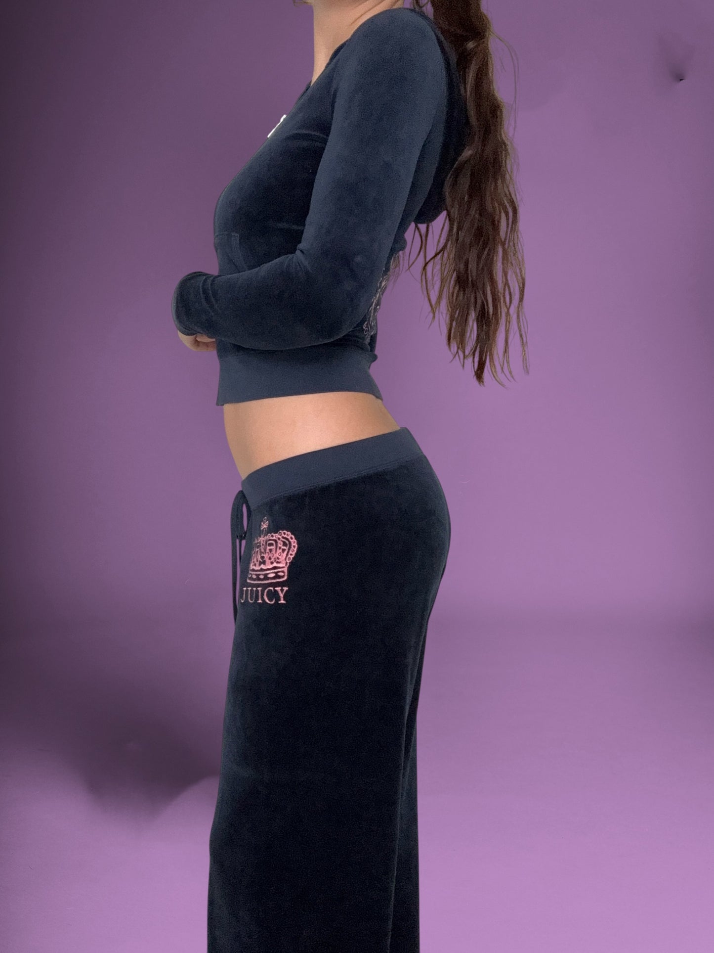 Juicy Couture Navy & Pink Velour Tracksuit Set ♡ XS/M