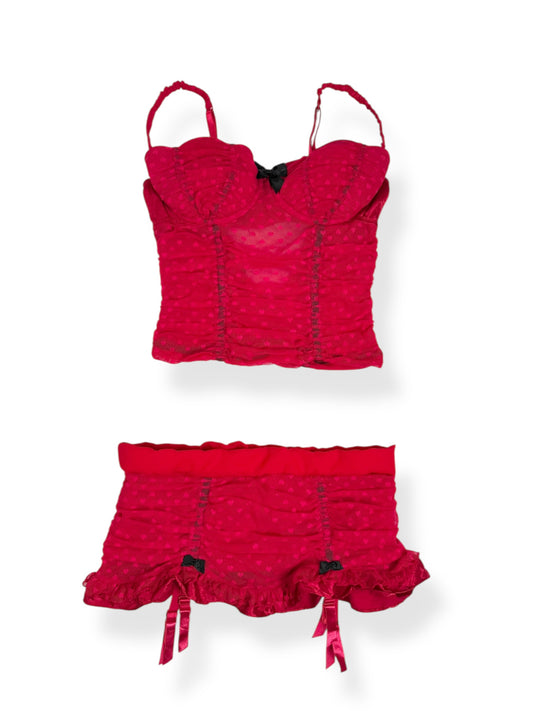 Victorias Secret Red Heart Cami Set ♡ XXS