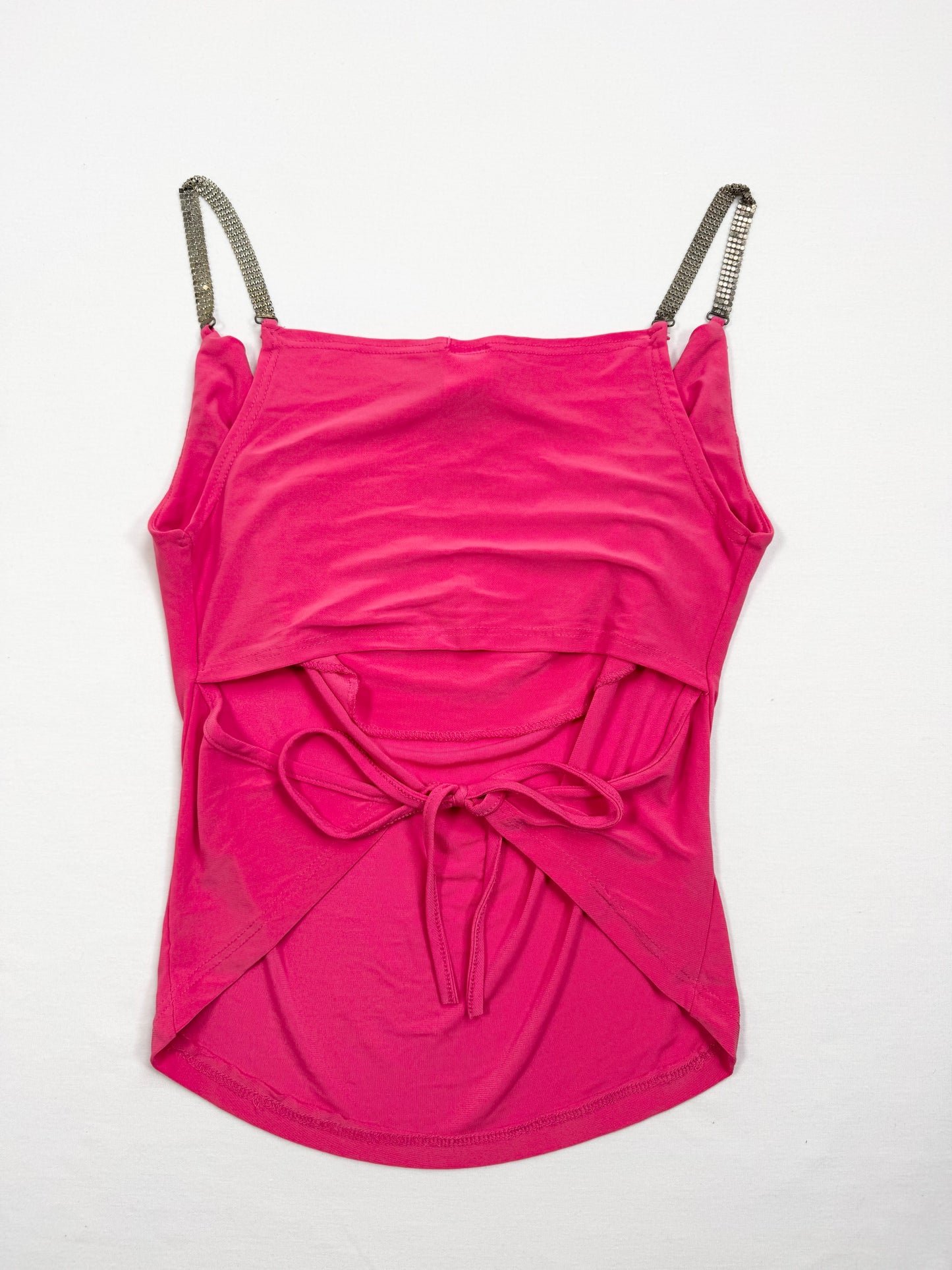 Pink Cowl Neck Tie Back Cami ♡ S/M