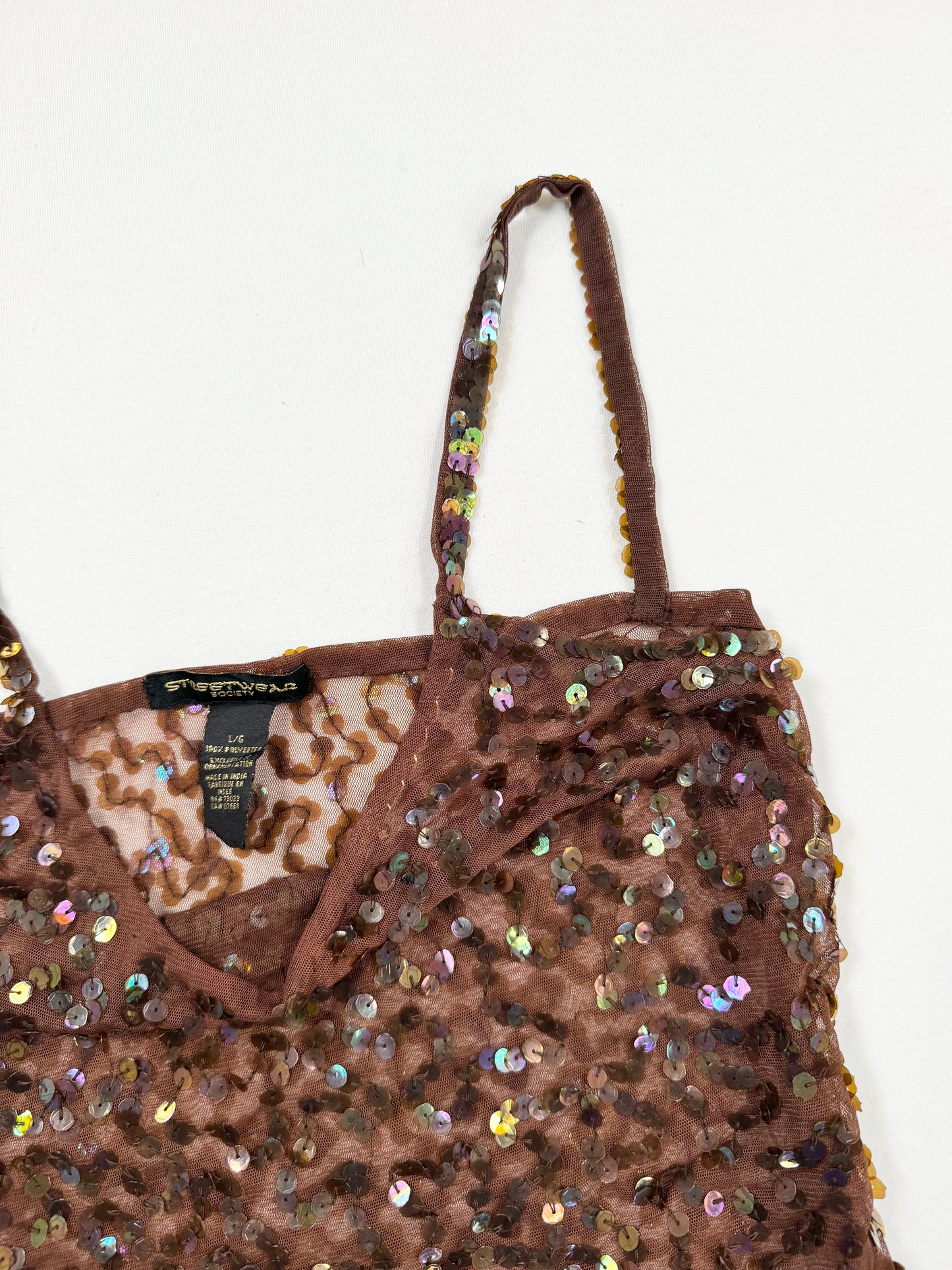 Brown Sequin Cami ♡ L
