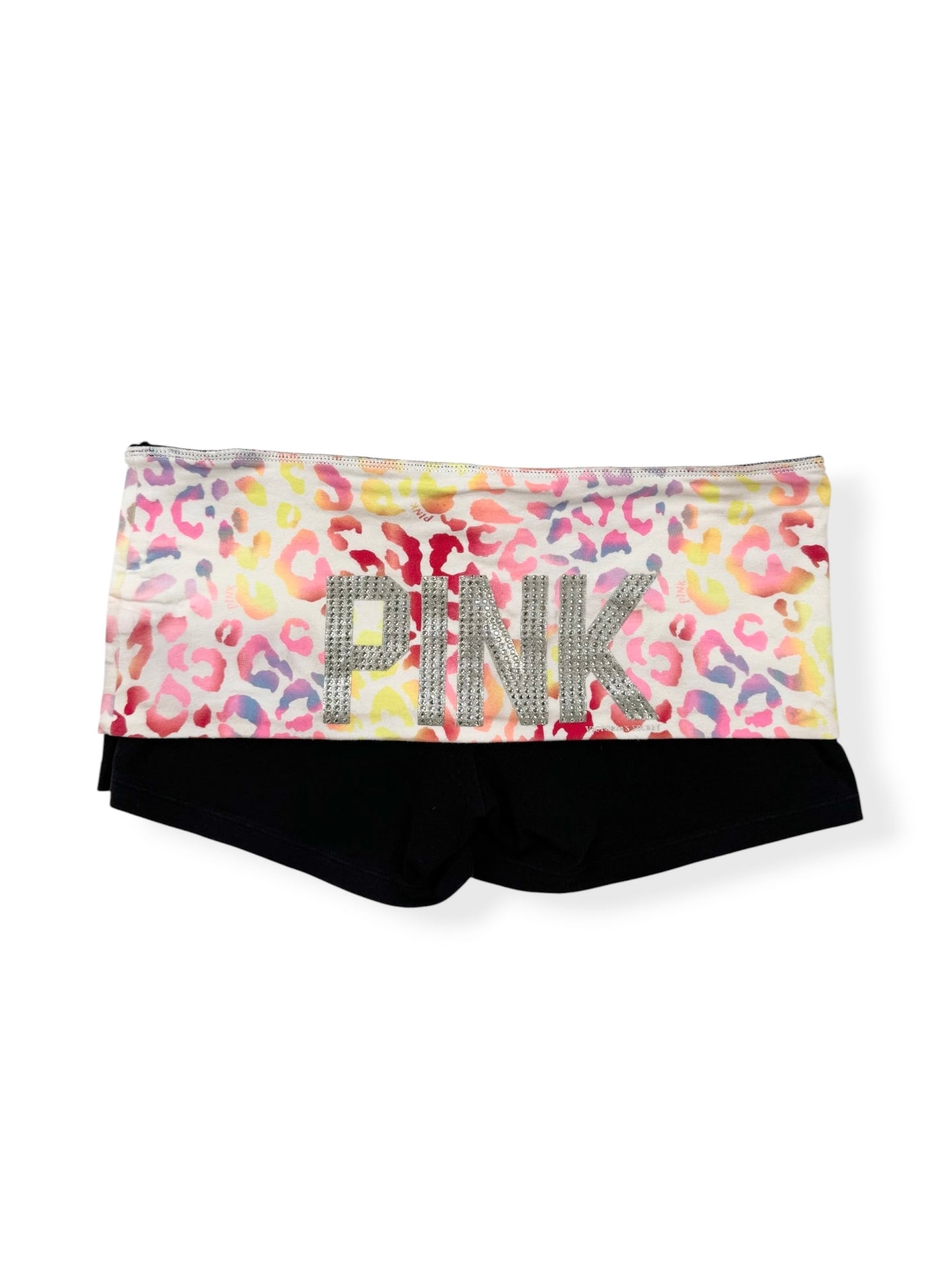 PINK Leopard Fold Over Shorts ♡ M