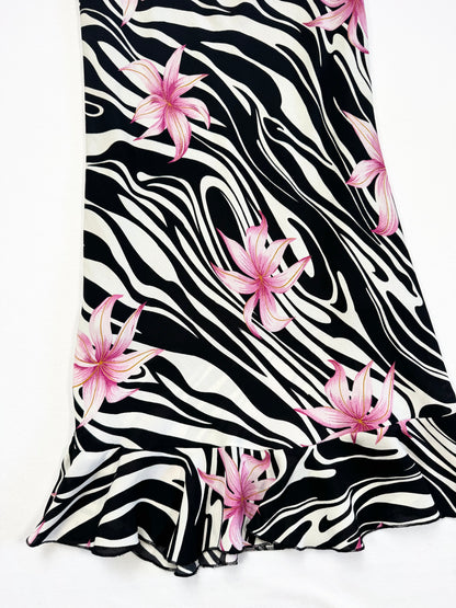 Zebra Flower Midi Skirt ♡ S/M