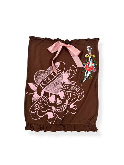 Ed Hardy Brown & Pink Tube Top ♡ S