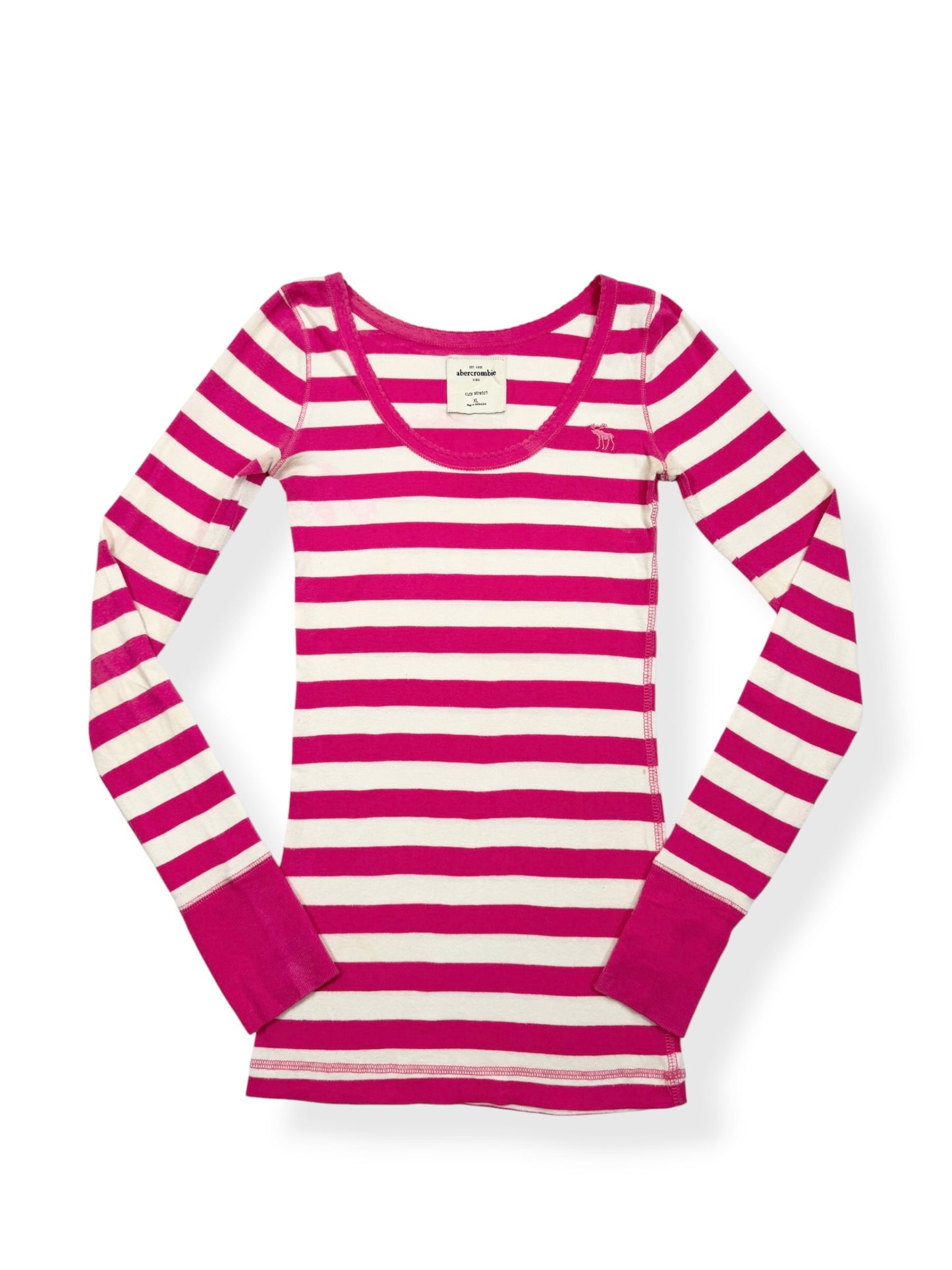 Abercrombie Pink Striped Longsleeved Top ♡ S