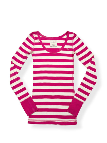 Abercrombie Pink Striped Longsleeved Top ♡ S