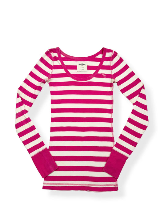 Abercrombie Pink Striped Longsleeved Top ♡ S