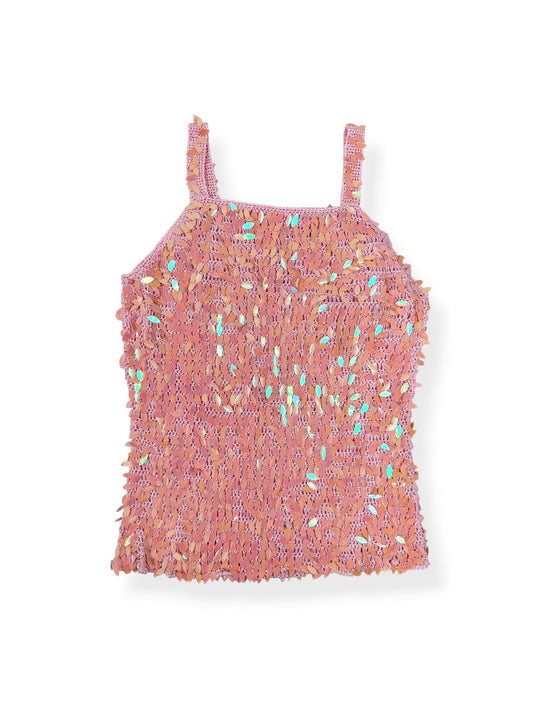 Pink Crochet Sequin Cami ♡ S