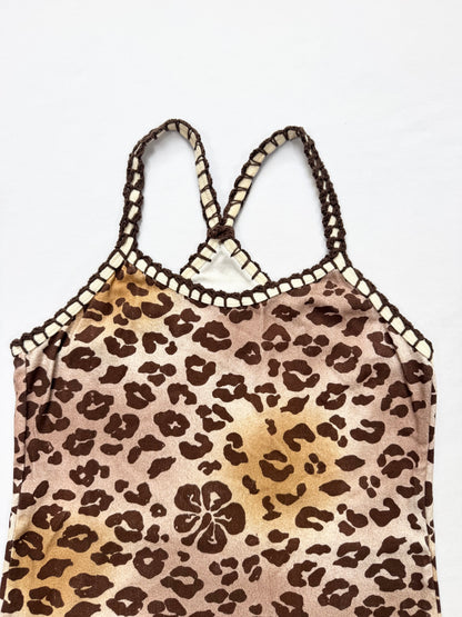 Alba Rosa Hibiscus Leopard Cami ♡ M