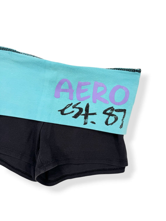 Aero Blue Fold Over Shorts ♡ XS