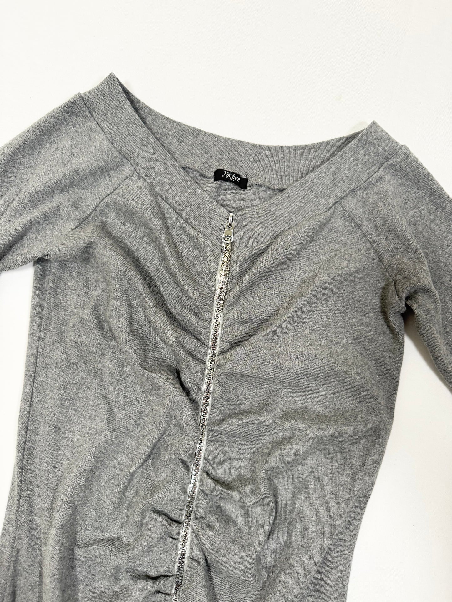 Zipper Long Sleeved Mini Dress