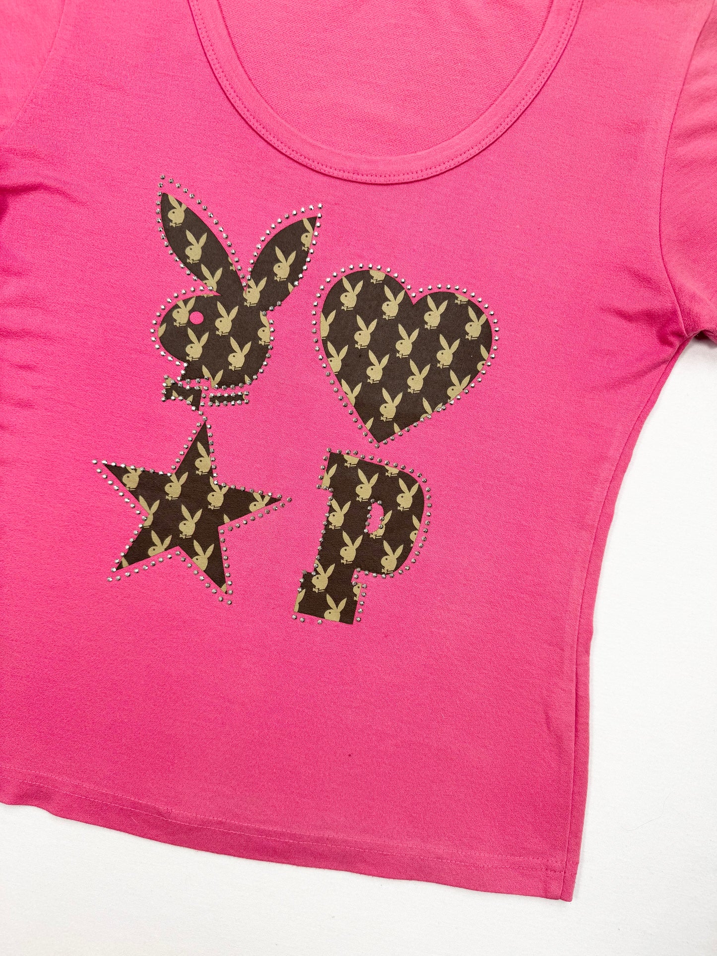 Playboy Pink & Brown Monogram Logo Tee ♡ L