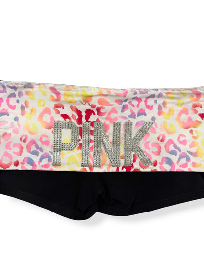 PINK Leopard Fold Over Shorts ♡ M