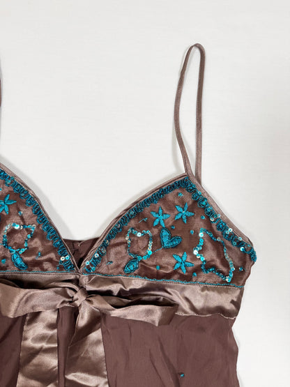 Beaded Brown Cami ♡ Size M
