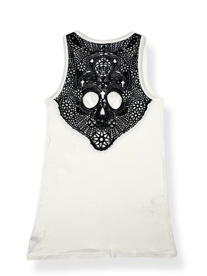 Skull Lace Back Tank ♡ Size L