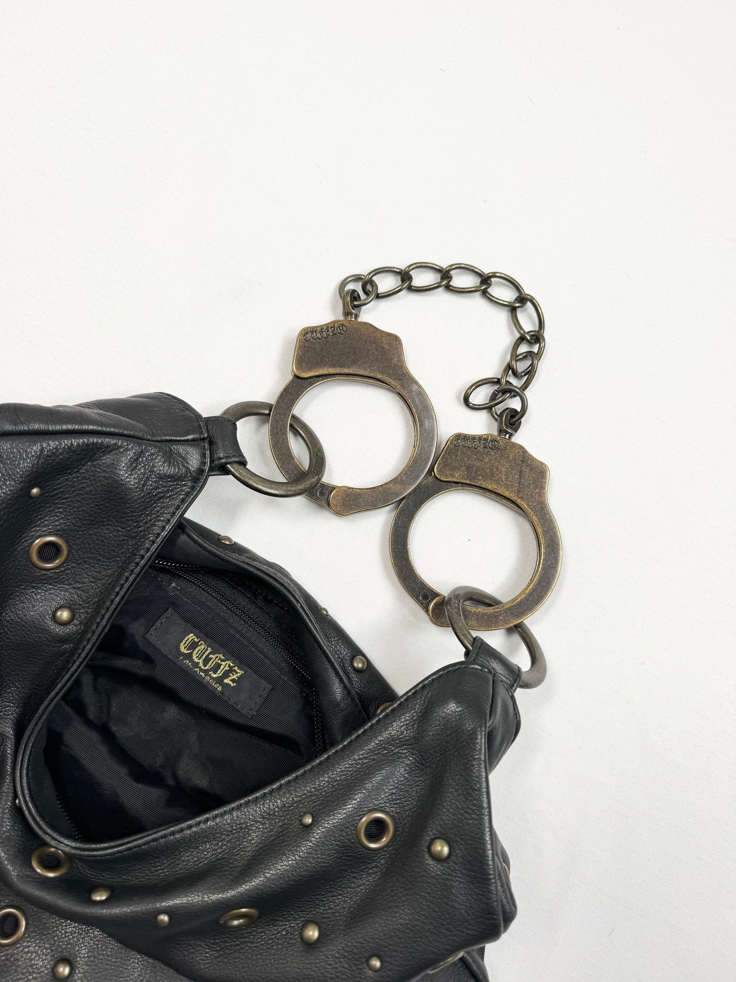 Cuffz Grommet Black Leather Bag ♡