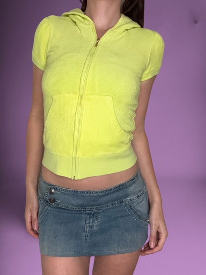 Green & Pink Towelling Juicy Couture Zip Up ♡ S