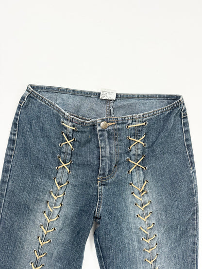 Mudd Lace Up Flared Jeans ♡ S