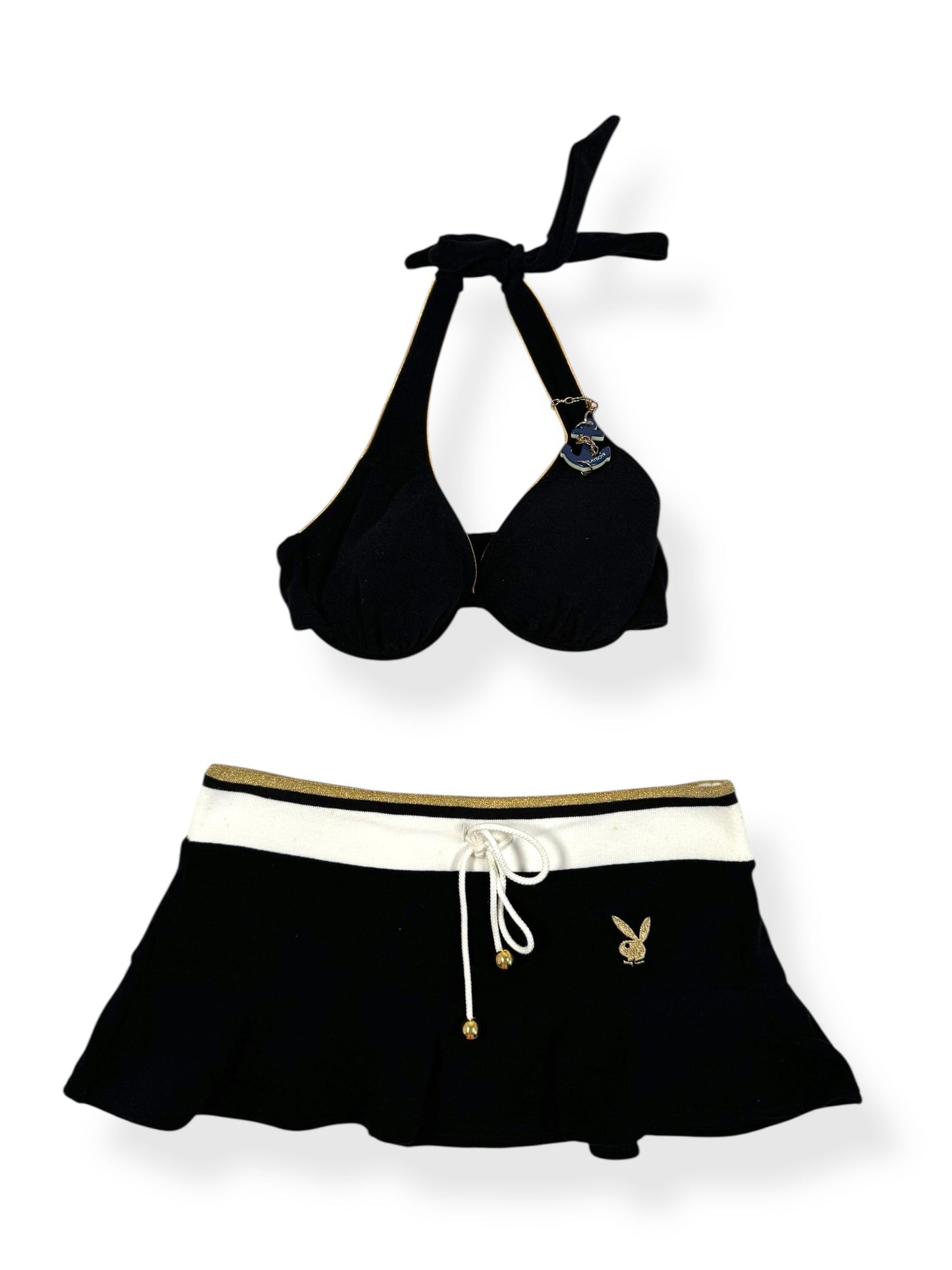 Playboy Anchor Bikini & Skirt Set ♡ Size XS