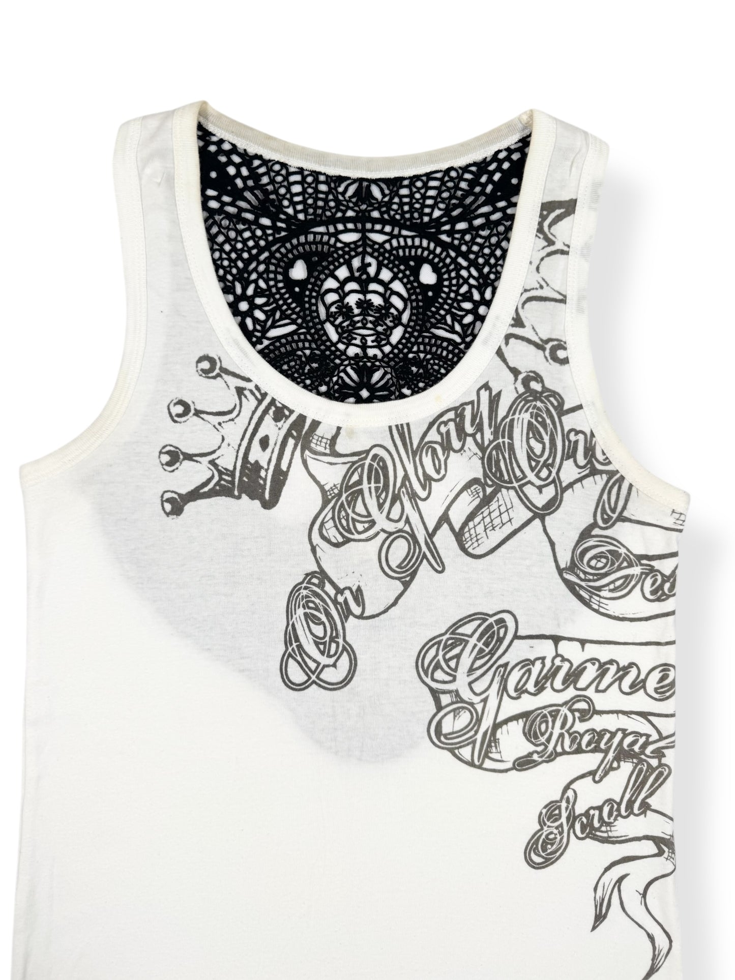 Skull Lace Back Tank ♡ Size L