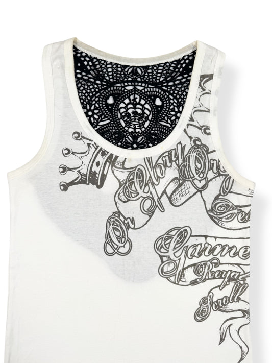 Skull Lace Back Tank ♡ Size L