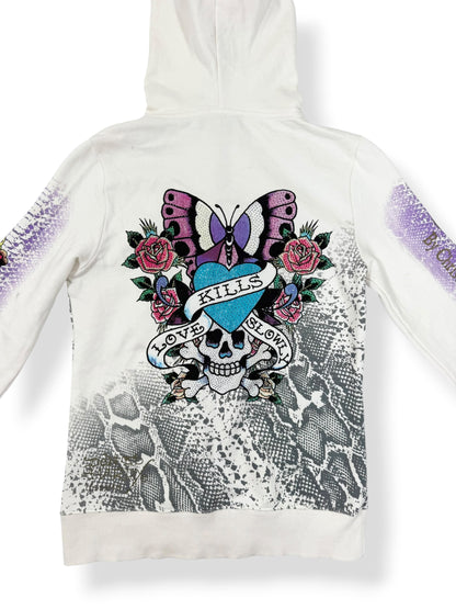 Ed Hardy Snakeprint Zip Up Hoodie ♡ M