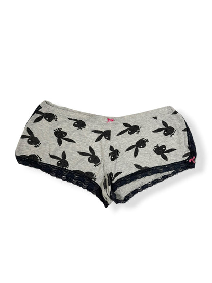 Grey Playboy Mini Shorts ♡ L