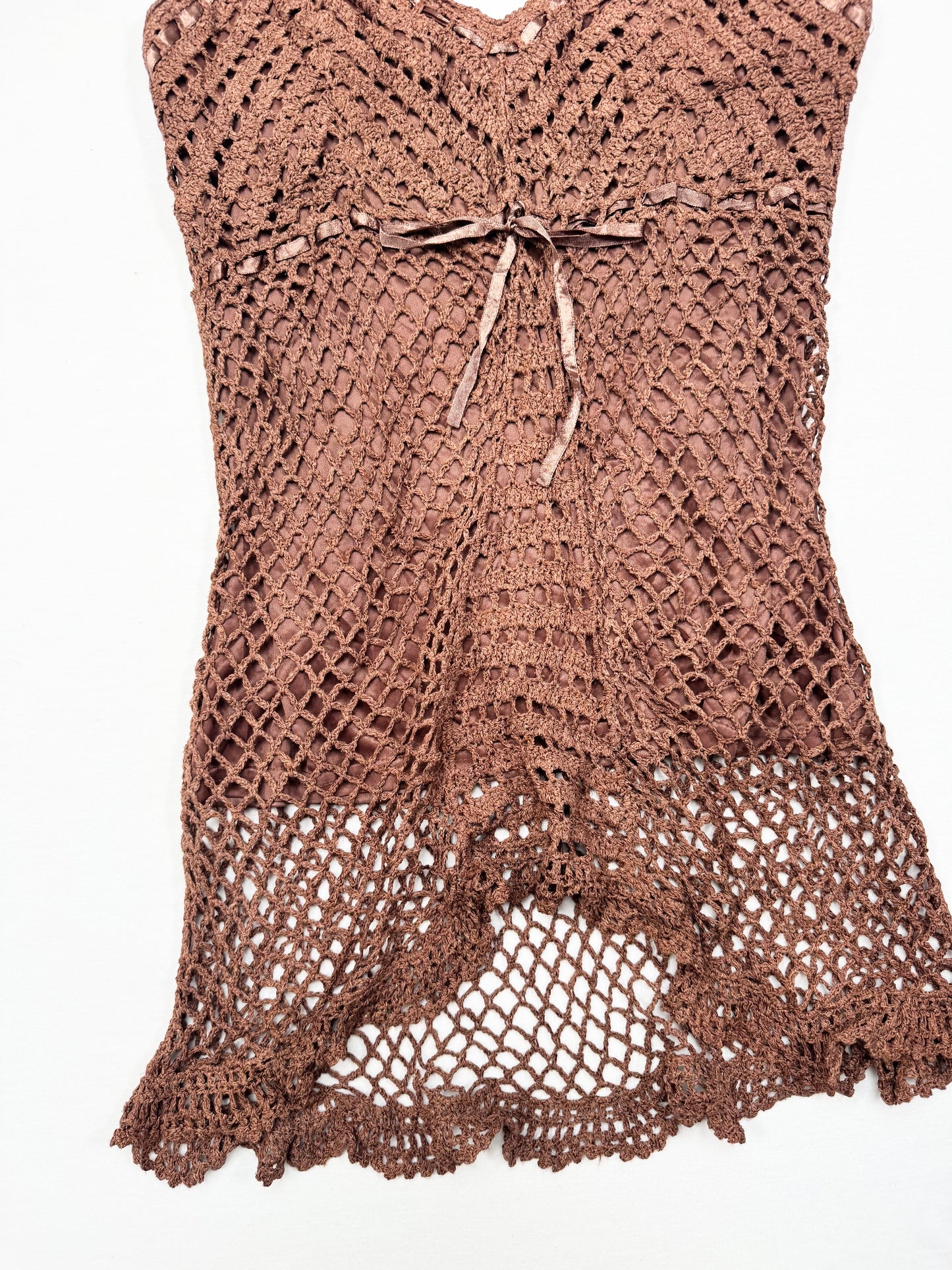 Brown Crochet Cami ♡ L