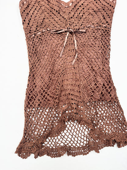 Brown Crochet Cami ♡ L