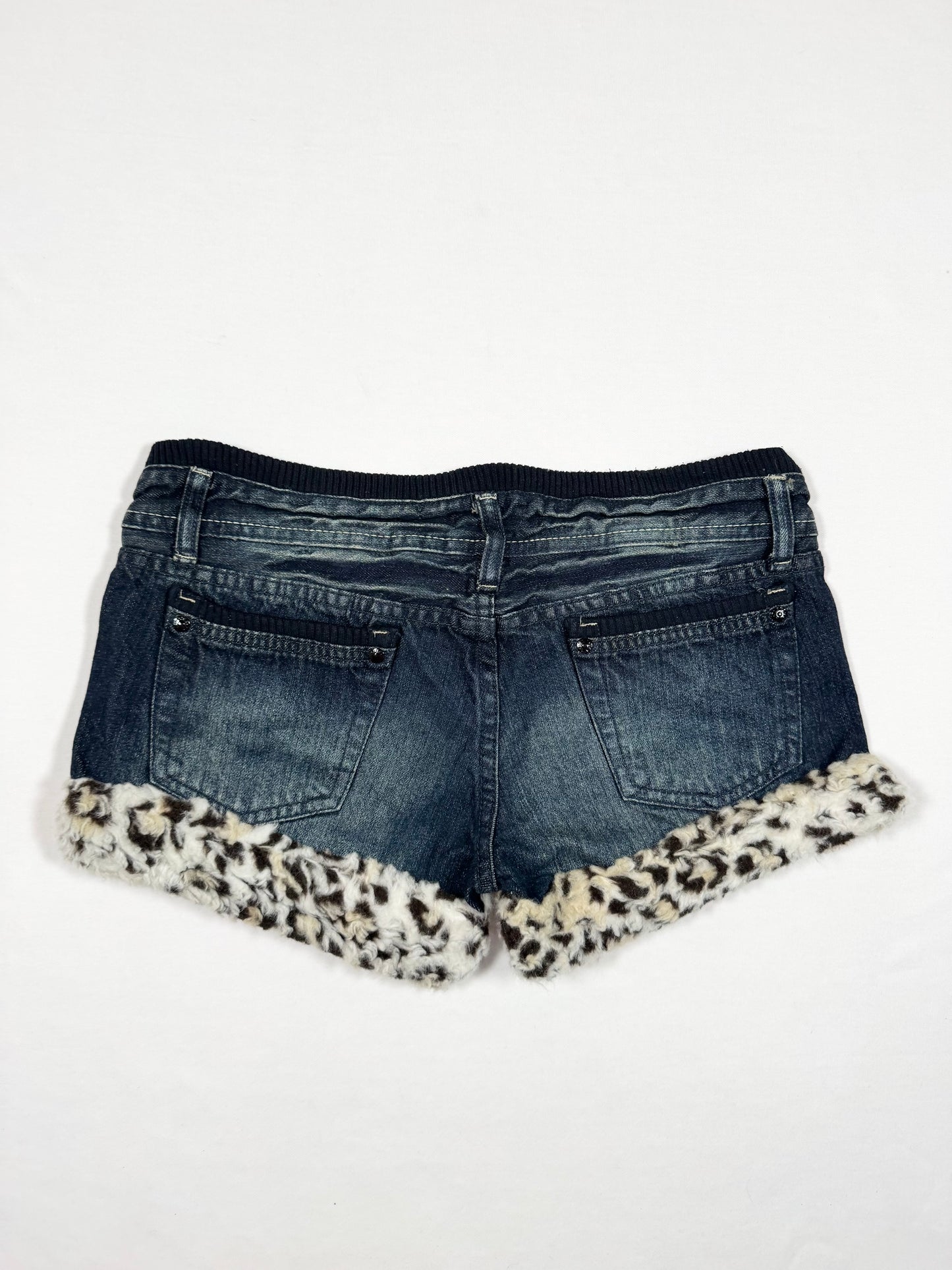 Leopard Fur Trim Shorts ♡ Size S