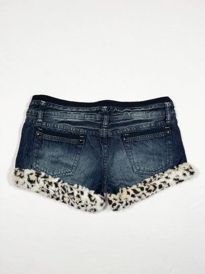 Leopard Fur Trim Shorts ♡ Size S