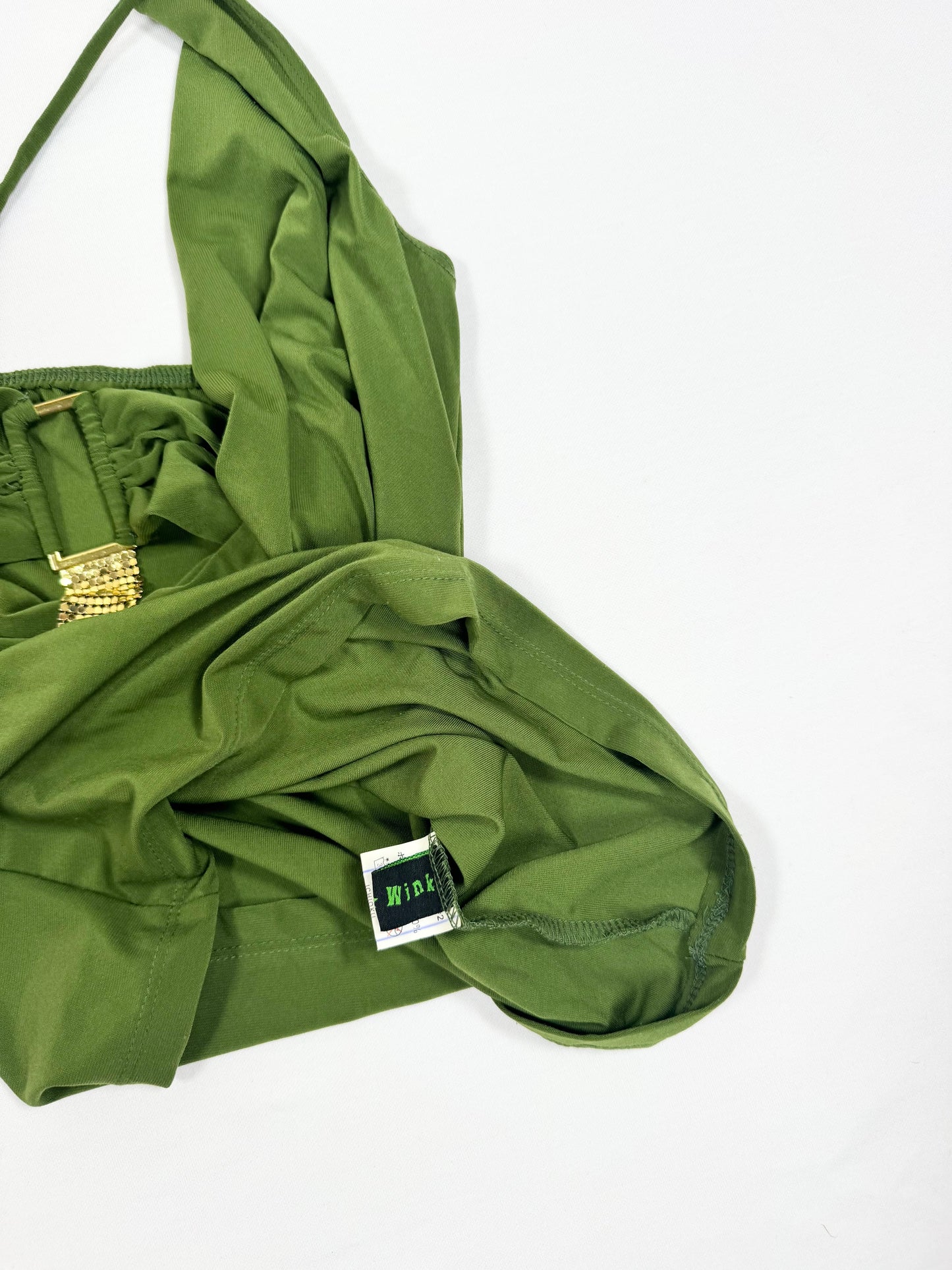 Green Cowl Neck Halter Top ♡ S