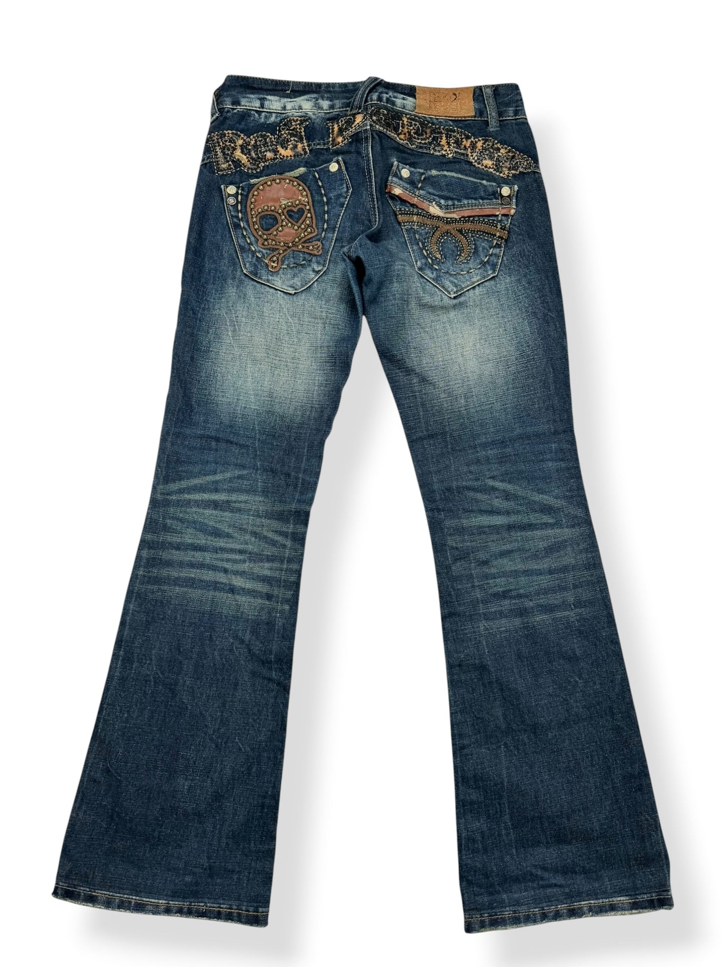 Red Pepper Skull Flared Jeans ♡ 25”