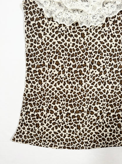 Leopard Ruffle Lace Tank