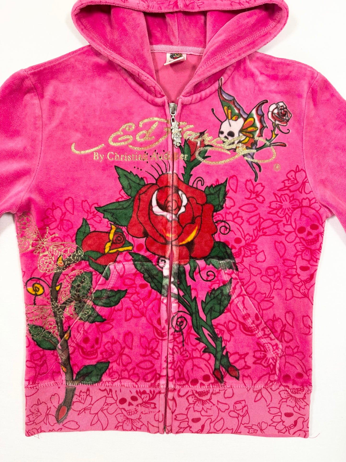 Pink Ed Hardy Velour Tracksuit ♡ S