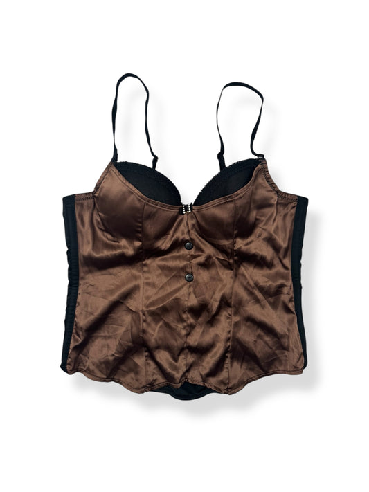 Brown Satin Tux Corset