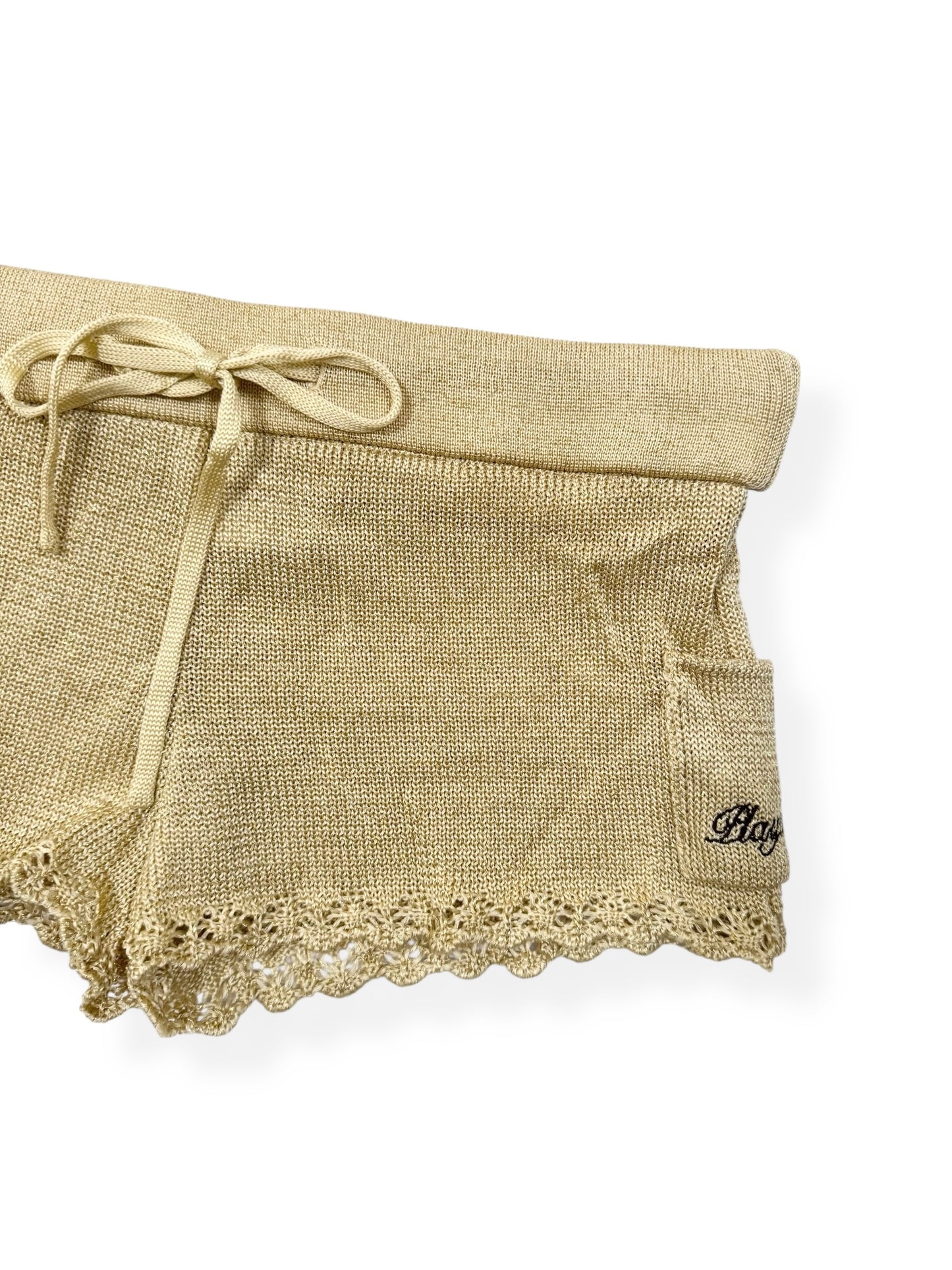 Playboy Gold Knit Bikini & Shorts Set